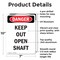 Signmission Keep Out Open Shaft Danger Sign, Aluminum, 7in W x 10in L, 2PK OS-2PACK-DS-A-710-V-2481 - alternate 2